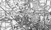 Monza, Villa Reale, il complesso architettonico in relazione al suo contesto urbano in una mappa successiva al 1936 